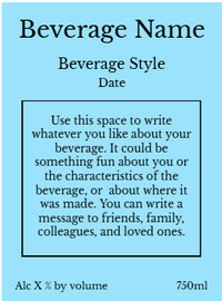 Back label - Add Photo Swirly Blue Tall