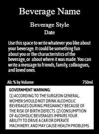 Back label - Botticelli Tapered