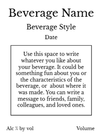 Back label - Bottles & Corks Tall