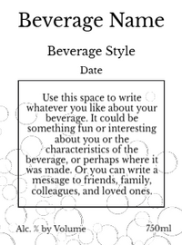 Back label - Bubbles Gold Tall