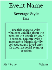 Back label - Filigree Wedding Green