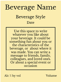 Back label - French Toast