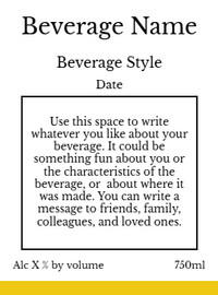 Back label - Line Wine Yellow