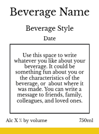 Back label - Line Wine Yellow Tall