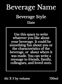 Back label - Sunset Wines Tall